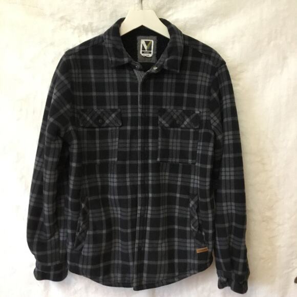 Voyager Other - Voyager Dark Gray Plaid Sherpa Shirt